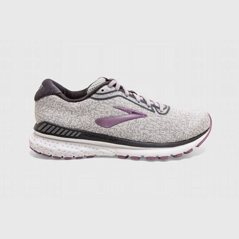 Brooks Adrenaline Gts 20 Womens Road Running Shoes Ireland White/Grey/Purple (XCLW-82756)